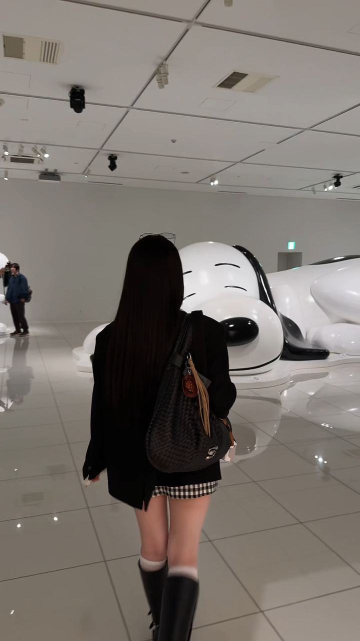 展區內整面牆的史努比玩偶